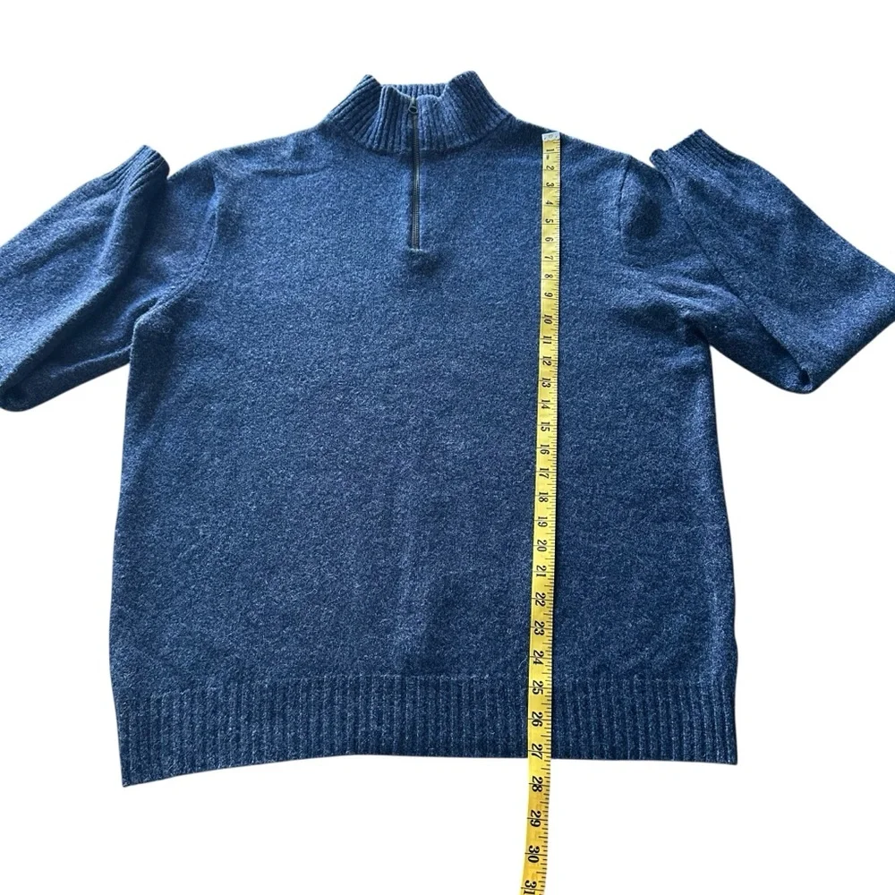 J.Crew 100%‎ Lambswool Quarter-Zip Sweater - Men's XLT - Navy Blue